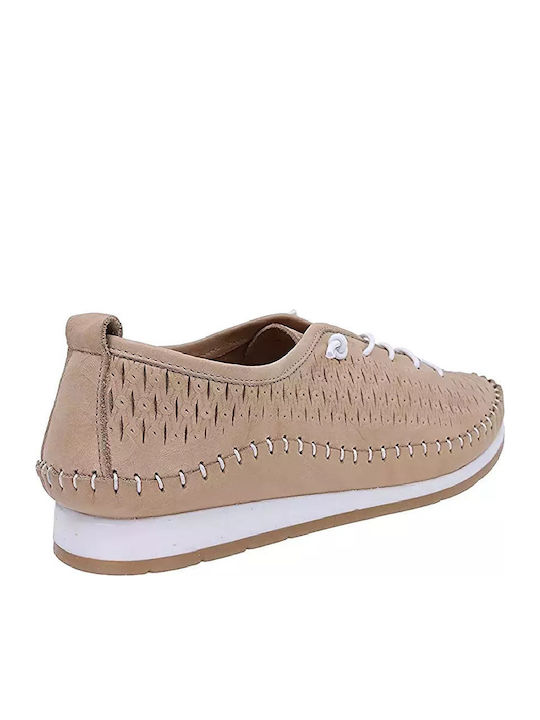 Leder Damen Oxfords in Braun Farbe