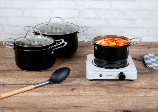 Alpina Countertop Burner Emaille Single Weiß