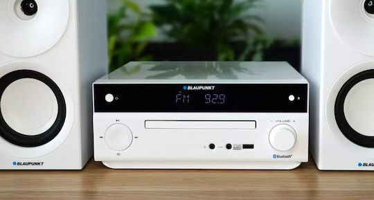 Blaupunkt Ηχοσύστημα 2.0 MS30BT 40W με CD / Digital Media Player και Bluetooth Λευκό