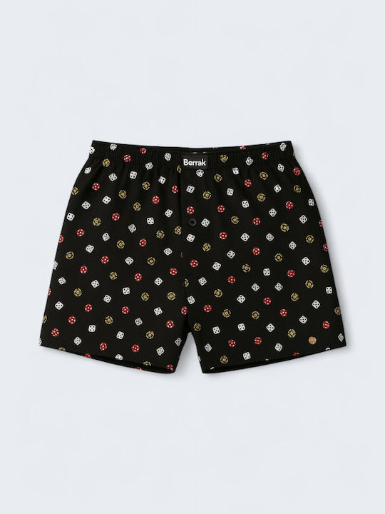 Men's Boxer Black with Patterns