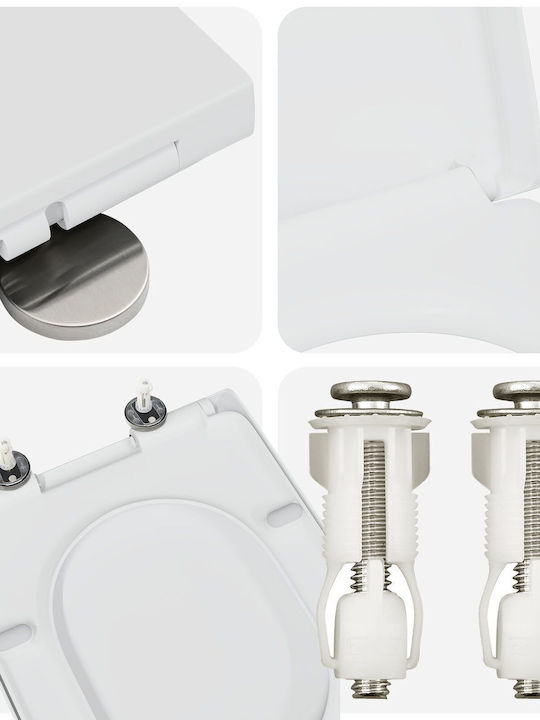 vidaXL Plastic Soft Close Toilet Seat White 36cm 42002357