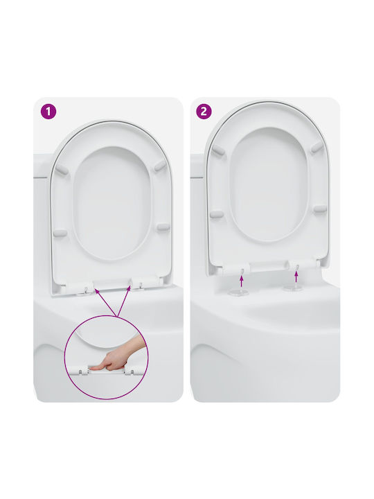 vidaXL Plastic Soft Close Toilet Seat White 36cm 42002357