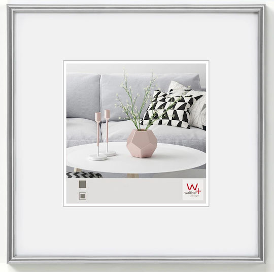 Walther Silver Photo Frame with Gray Frame