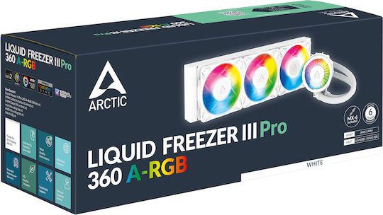 Arctic Liquid Freezer III Pro 360 A-RGB AIO CPU Water Cooling with 3 120mm White Fans