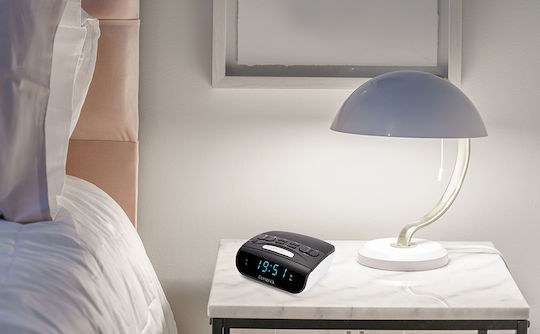 Aiwa Επιτραπέζιο Ψηφιακό Ρολόι LED με Ξυπνητήρι & Ραδιόφωνο Μαύρο CR-15