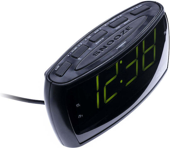 Adler AD-1211 Масов Дигитален Часовник LED с Будилник и Радио Черен AD 1211