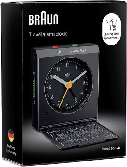 Braun Безшумен Масов Часовник с Индикатори с Будилник Черен 67704