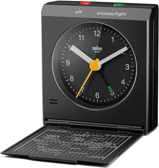 Braun Безшумен Масов Часовник с Индикатори с Будилник Черен 67704