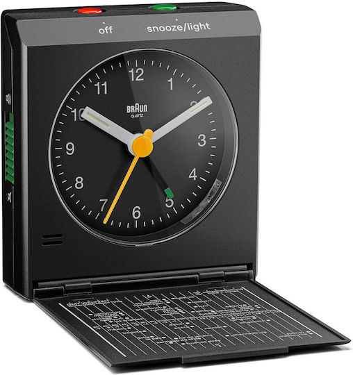 Braun Безшумен Масов Часовник с Индикатори с Будилник Черен 67704