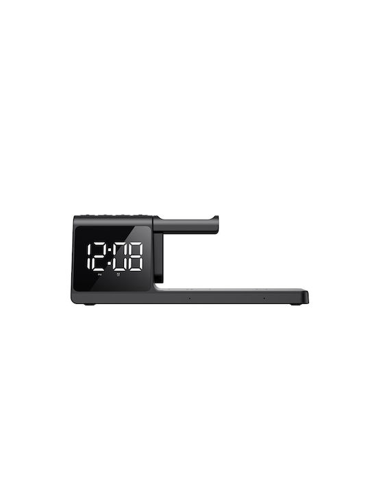 Havit Tabletop Digital Clock with Alarm & Wireless Charging Black