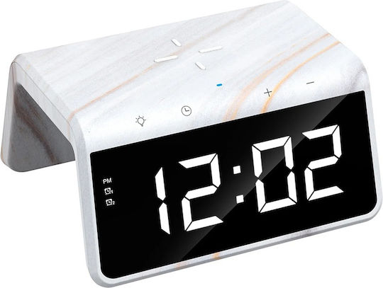 Havit Ceas De Masă Digital Led Din Plastic Cu Încărcare Wireless Negru