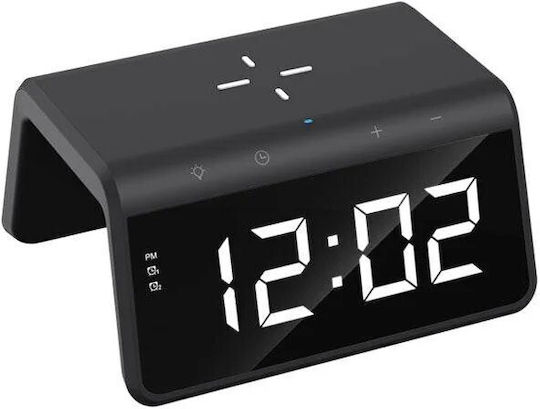 Havit Ceas De Masă Digital Led Din Plastic Cu Încărcare Wireless Negru
