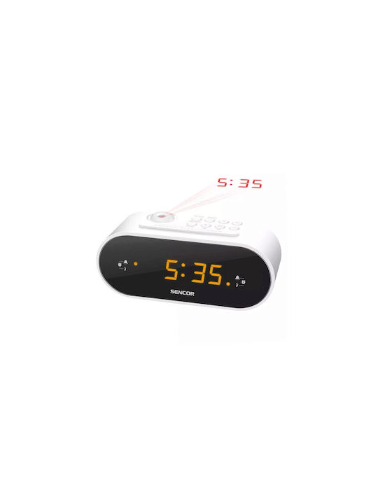 Sencor Настолен Часовник с Аларма & Радио Бял SRC 3100 W