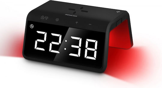 Sencor Ceas De Masă Digital Led Cu Ceas Deșteptător Și Încărcare Wireless Negru FT0376