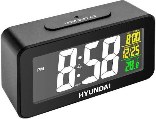 Hyundai Ac322b Tabletop Digital Clock with Alarm Black HY-AC322B