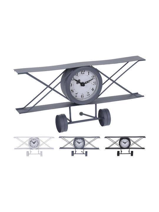 ArteLibre Dekorative Analoge Tischuhr Weißes Flugzeug Tischuhr