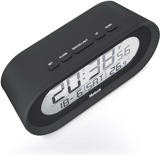 Mebus Tabletop Digital LED Clock Black 25809