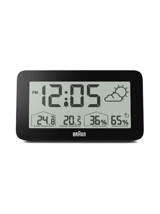 Braun Επιτραπέζιο Ρολόι με Ραδιόφωνο Μαύρο 67604