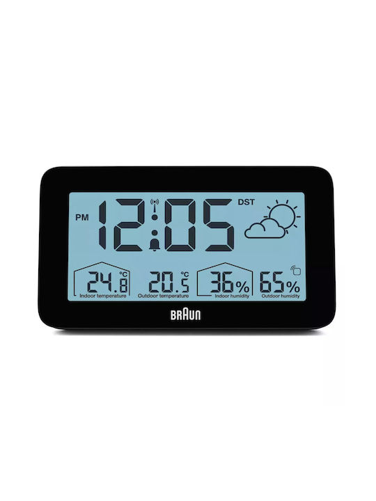 Braun Επιτραπέζιο Ρολόι με Ραδιόφωνο Μαύρο 67604