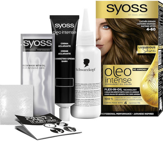 Syoss Oleo Intense Vopsea de Păr Fără Amoniac 4-60 Castaniu Auriu 50ml