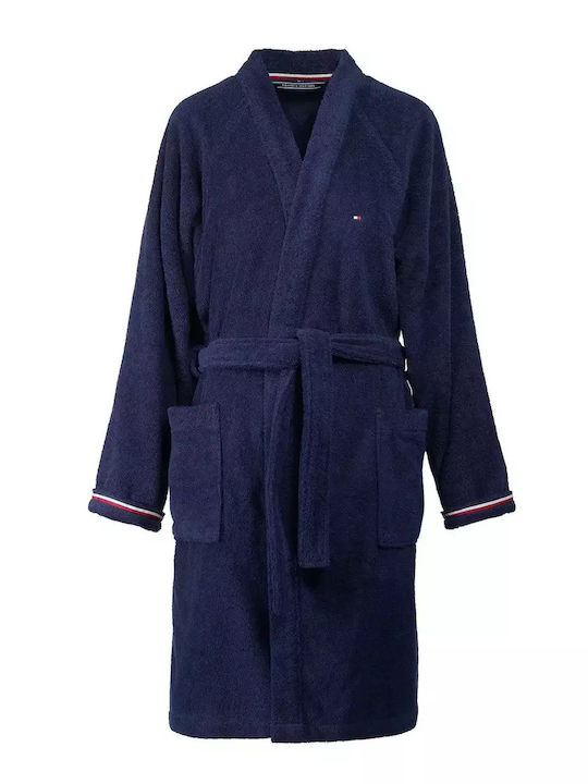 Tommy Hilfiger legend Μπουρνούζι με Γιακά Mple skouro 400gr/m²