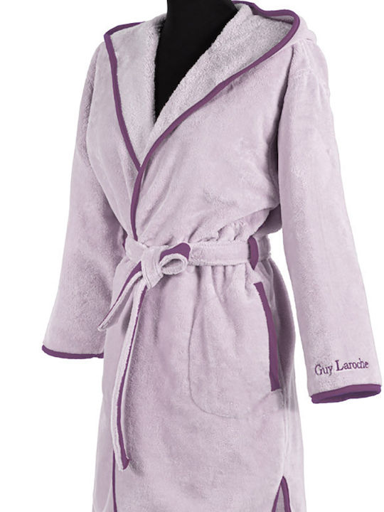Guy Laroche New Comfy Bathrobe with Hood Lilac