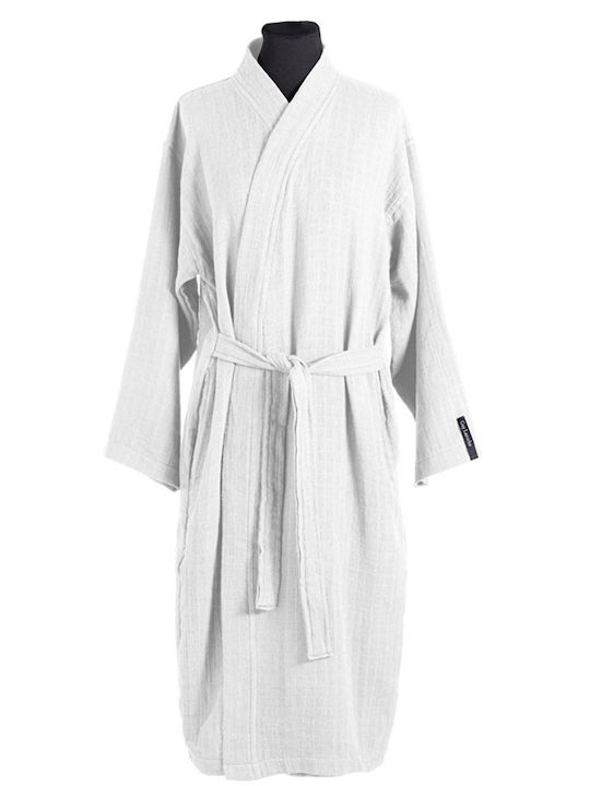 Guy Laroche Supreme Bathrobe with Collar White