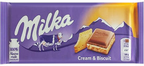 Milka Chocolate Milk Cream & Biscuit 100gr