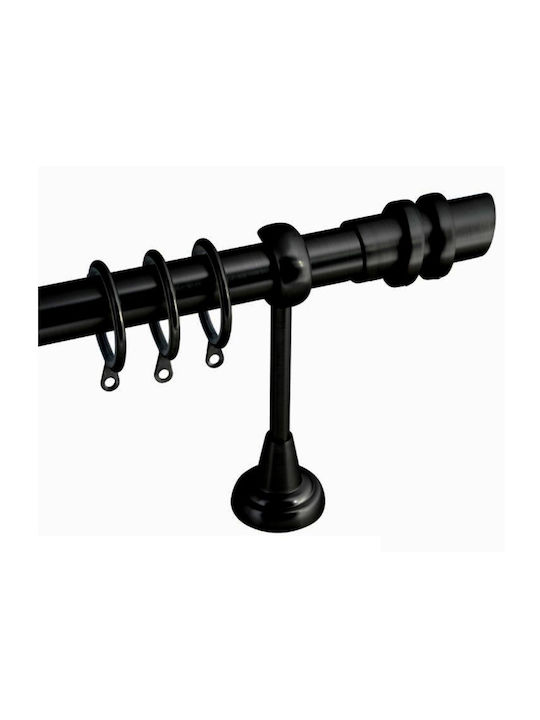 Frans Extendable Metallic Curtain Pole A1 Single Φ25mm 140-250cm Black