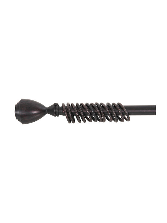 Sidirela Extendable Metallic Curtain Pole Single Φ19mm 110-210cm Black