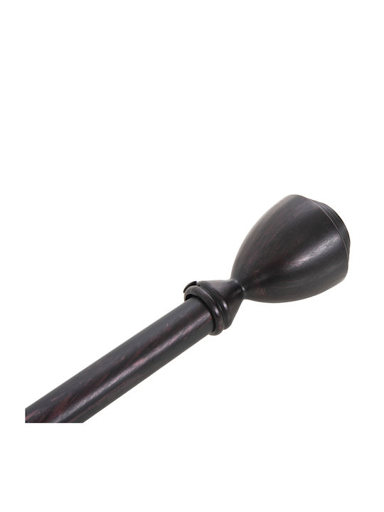 Sidirela Extendable Metallic Curtain Pole Single Φ19mm 110-210cm Black