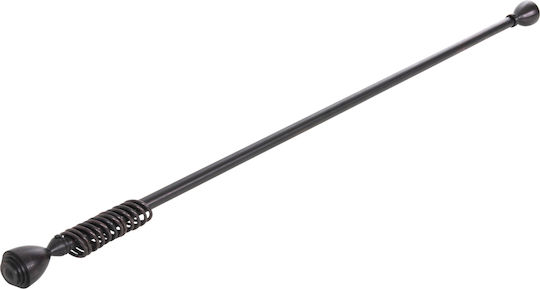 Sidirela Extendable Metallic Curtain Pole Single Φ19mm 110-210cm Black