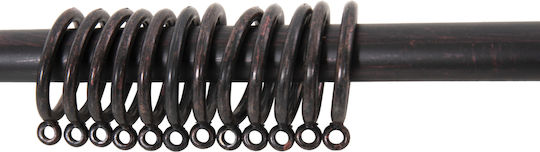 Sidirela Extendable Metallic Curtain Pole Single Φ19mm 110-210cm Black