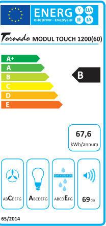 Tornado Touch Free Module 1200 Șemineu Hotă Recirculare 60cm Negru