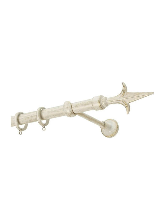 Zogometal Metallisch Vorhangstange Rustique Collection Einfach 240cm Cream Patina Gold