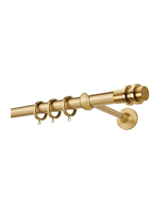 Zogometal Μεταλλικό Κουρτινόξυλο Prestige Collection Διπλό με Σιδηρόδρομο Φ25mm 240εκ. Μπονζέ/Όρο