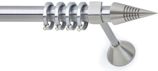 Anartisi Metallic Curtain Pole Grey Single Φ25mm 160cm Nickel Satin