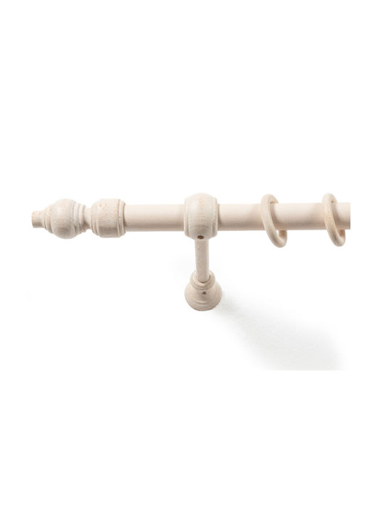 Central Home Μεταλλικό Κουρτινόξυλο Milano Μονό Φ28mm 250εκ. Λευκό