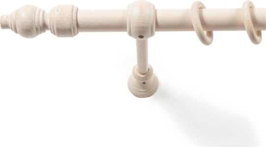 Central Home Metallic Curtain Pole Milano Single Diameter 28mm Length 250cm White
