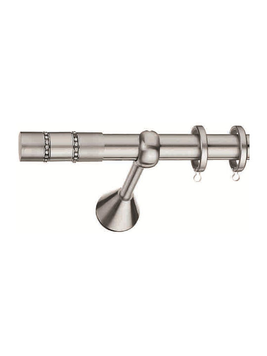 Enis by Domus Metallisch Vorhangstange Serifos Doppel mit Schiene Φ25mm 200cm Metallic