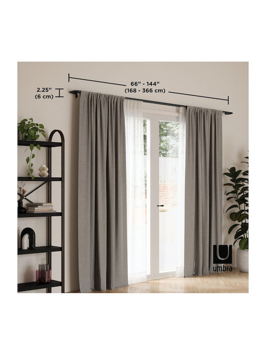 Umbra Extendable Metallic Curtain Pole Twilight Double Single Φ19mm 168-365cm Metallic