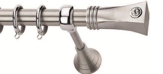 Enis by Domus Metallisch Vorhangstange Tilos Doppel mit Schiene Φ25mm 200cm Metallic