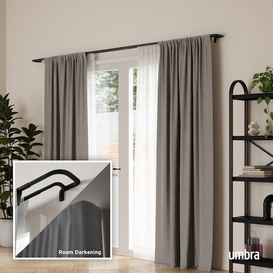 Umbra Ausziehbare Metallische Vorhangstange Twilight Double Einzeln Φ19mm 168-365cm Metallisch