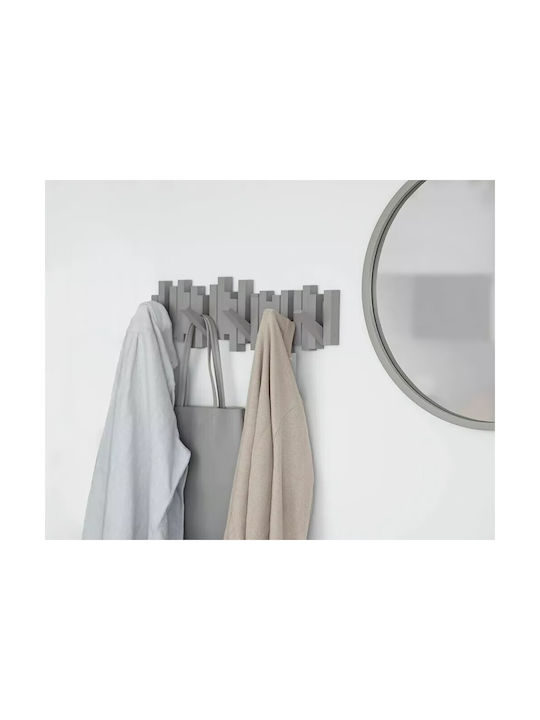 Umbra Wall Hanger Sticks Plastic 5 Hooks Gray 48.3x2.5cm