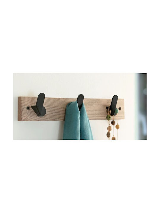 Inofix Wall Hanger Wooden 3 Hooks Beige 36x5.1x6.8cm