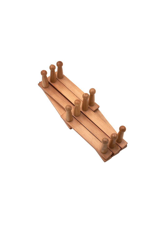 Sidirela Wall Hanger Accordion Wooden 10 Hooks Beige