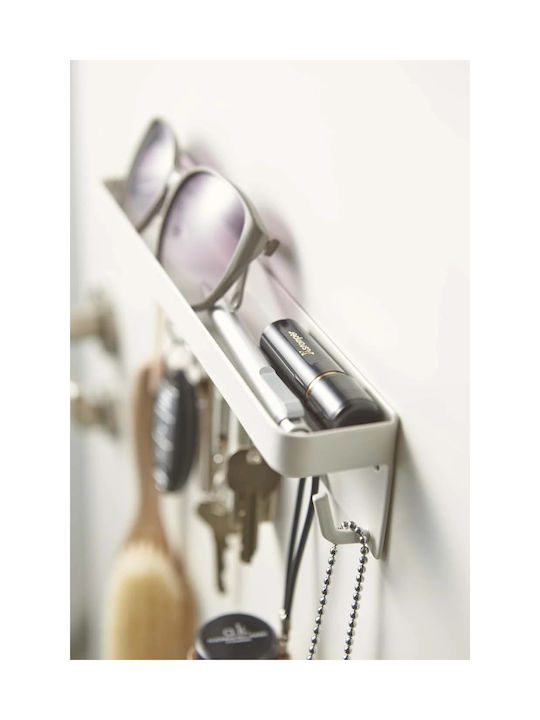 Yamazaki Wall Hanger Smart Metal 6 Hooks White 24.5x4.5x6cm