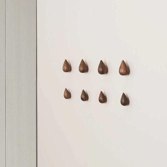 Normann Copenhagen Wall Hanger Dropit Wooden Brown 7.7x5x8cm 2 Pieces