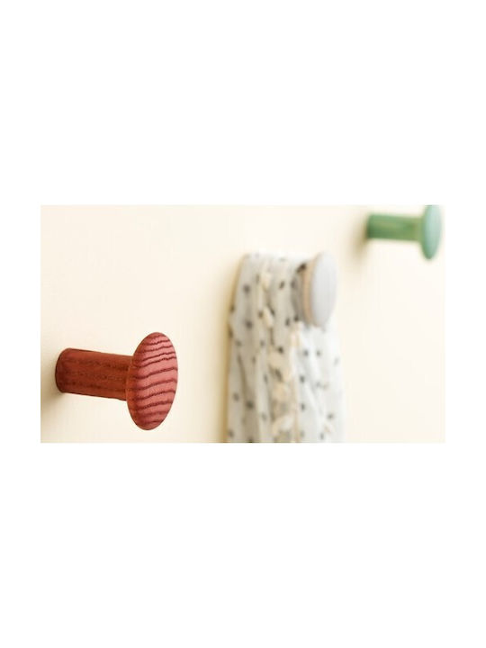 Inofix Wooden Wall Hanger Green 4x4.5x4cm