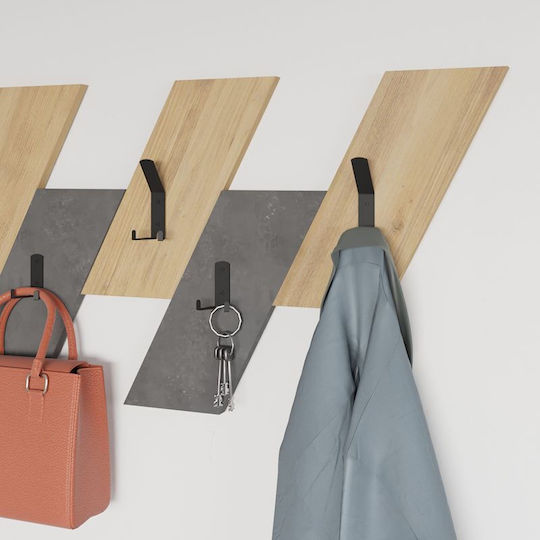 Pakketo Livy Wooden Wall Hanger 5 Hooks 75.2x1.8x1.8cm
